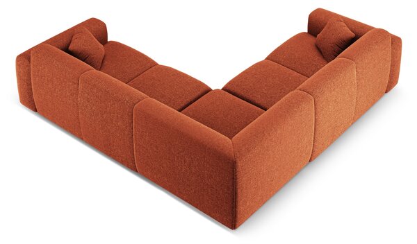 MUZZA Rohová päťmiestna pohovka NOMALIO 252 x 252 cm chenille terakota