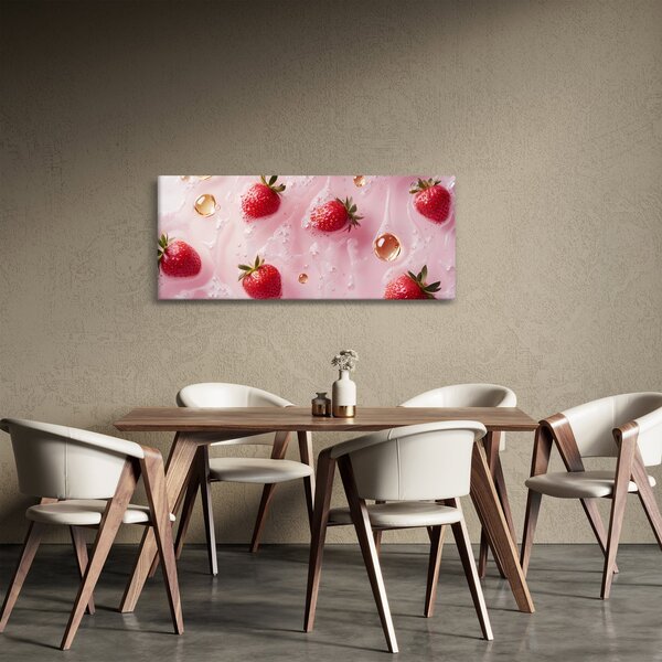 Obraz - Jahody v bublinách (120x50 cm)