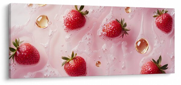 Obraz - Jahody v bublinách (120x50 cm)