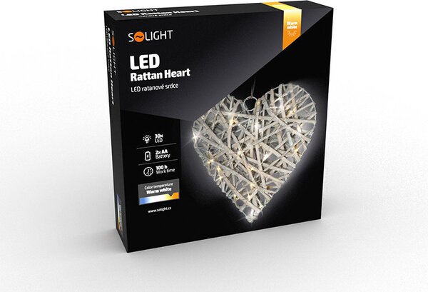 MAXMAX LED ratanové srdce