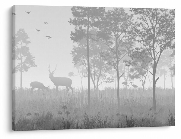 Obraz - Lúka s jeleňami (70x50 cm)