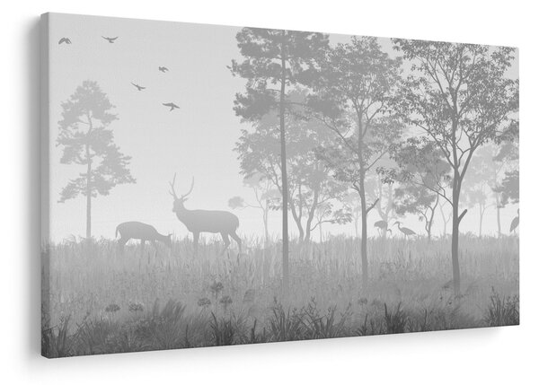 Obraz - Lúka s jeleňami (90x60 cm)