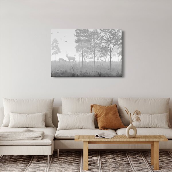 Obraz - Lúka s jeleňami (90x60 cm)