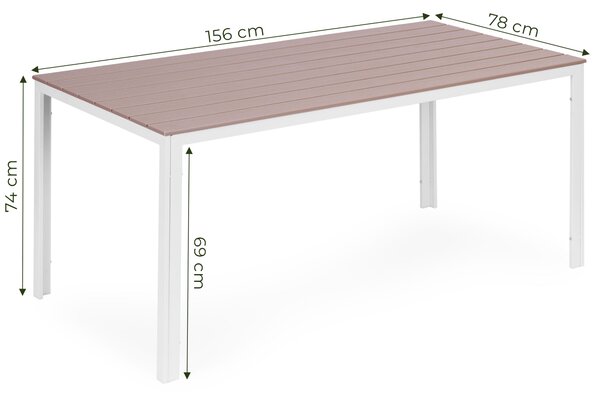 MultiGarden Záhradný stôl 6 miest 156x78 cm - béžová biela MultiGarden