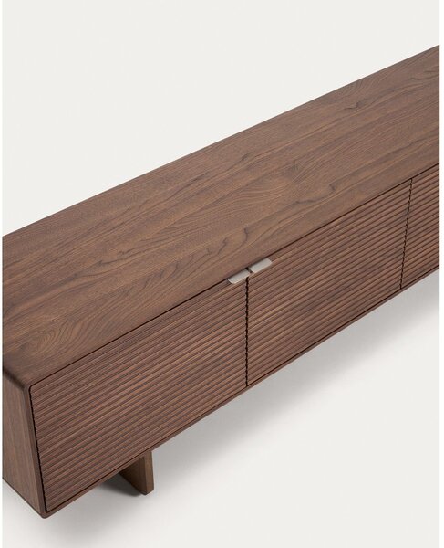 Tmavohnedý TV stolík v dekore orecha 200x46x40 cm Norlen – Kave Home