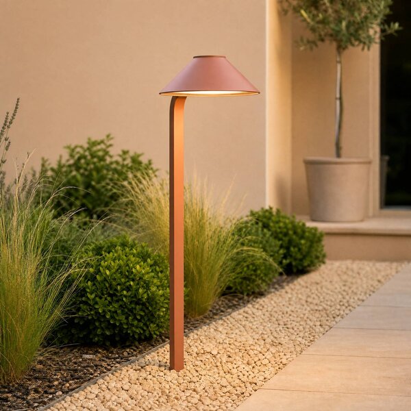 Lindby LED záhradná svietidlo Capelo, v odtieni hliny, 78 cm, IP65, Terakota, Hliník, Moderný, Vonkajše bodové svietidlo / bodateľné do zeme