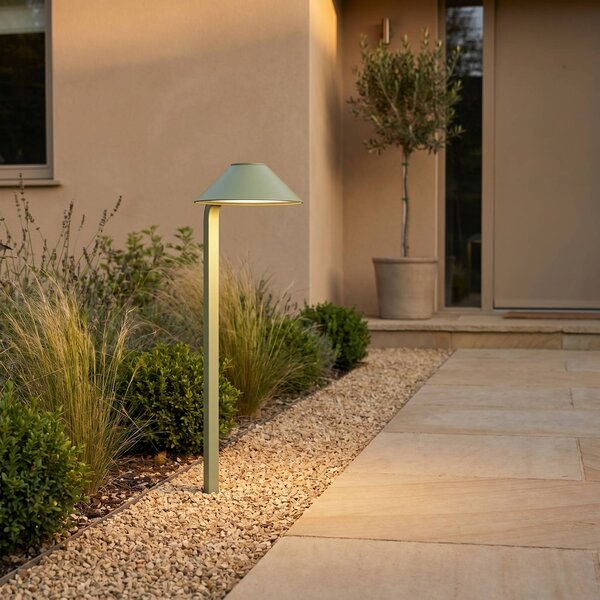 Lindby LED svietidlo Capelo na zapichnutie do zeme, svetlozelené, 78 cm, IP65, Zelená, Hliník, Moderný, Vonkajše bodové svietidlo / bodateľné do zeme