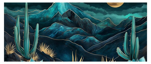 Obraz - Tyrkysová noc (120x50 cm)