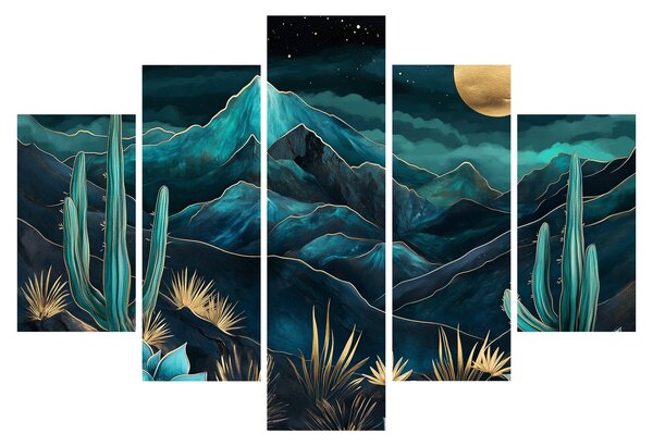 Obraz - Tyrkysová noc (150x105 cm)
