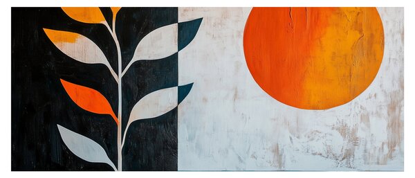 Obraz - Abstrakcia rastliny a slnka (120x50 cm)