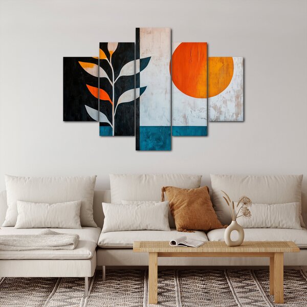 Obraz - Abstrakcia rastliny a slnka (150x105 cm)