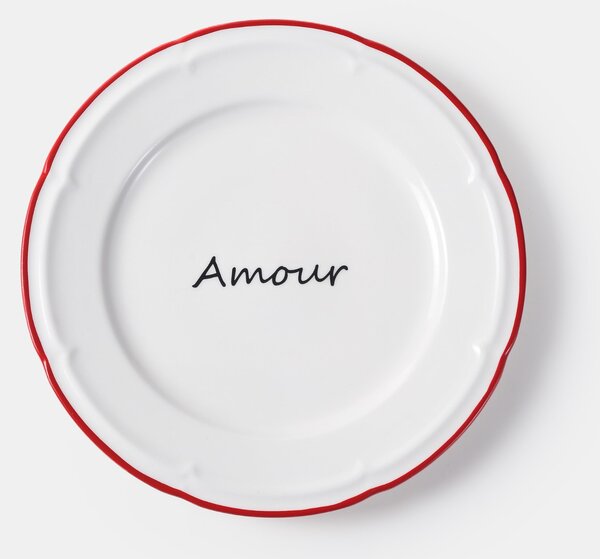 Sinsay - Keramický tanier s nápisom Amour - biela