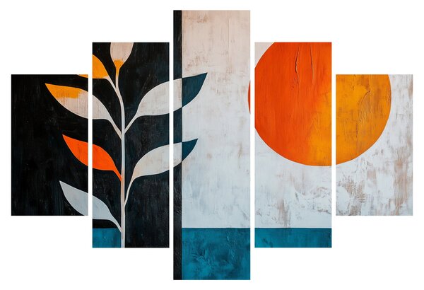 Obraz - Abstrakcia rastliny a slnka (150x105 cm)
