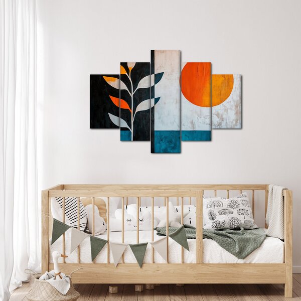 Obraz - Abstrakcia rastliny a slnka (150x105 cm)