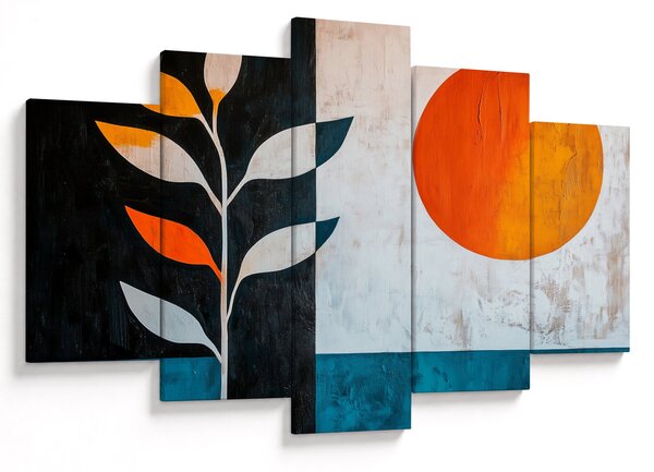 Obraz - Abstrakcia rastliny a slnka (150x105 cm)