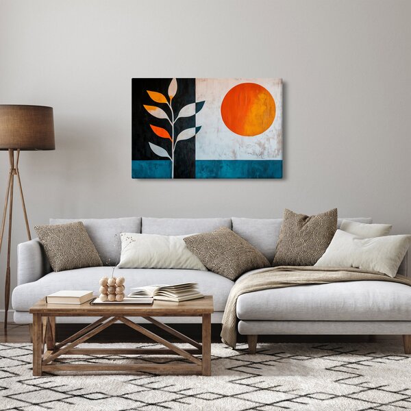 Obraz - Abstrakcia rastliny a slnka (90x60 cm)
