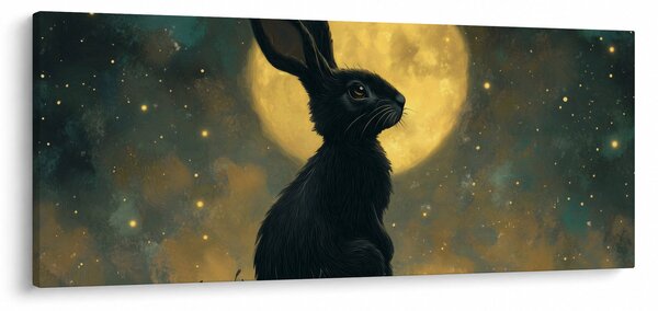 Obraz - Zajac s mesiacom (120x50 cm)