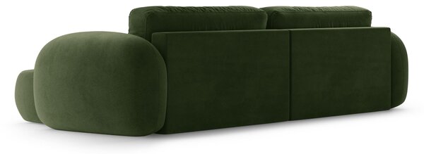 MUZZA Obojstranná rohová rozkladacia pohovka s úložným priestorom NALET 262 cm velvet zelená
