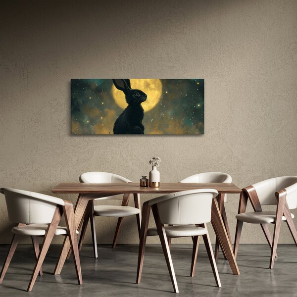 Obraz - Zajac s mesiacom (120x50 cm)