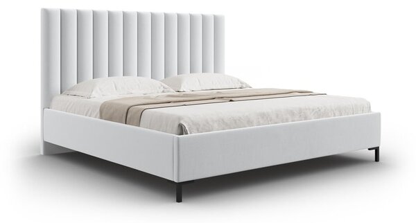 Svetlosivá čalúnená dvojlôžková posteľ s úložným priestorom s roštom 180x200 cm Casey – Mazzini Beds