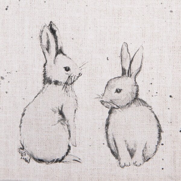 Béžová textilná utierka s králikom Bunny Buddies - 50*70 cm - Clayre & Eef