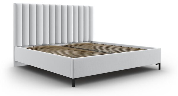 Svetlosivá čalúnená dvojlôžková posteľ s úložným priestorom s roštom 180x200 cm Casey – Mazzini Beds