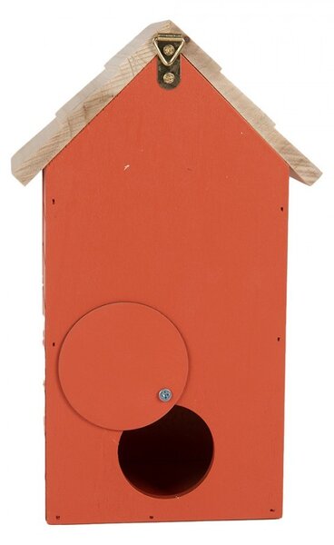 Červená drevená vtáčia búdka Birdhouse - 15*10*22 cm - Clayre & Eef