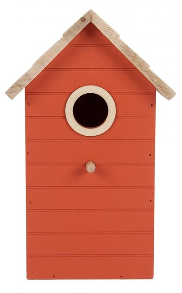 Červená drevená vtáčia búdka Birdhouse - 15*10*22 cm - Clayre & Eef