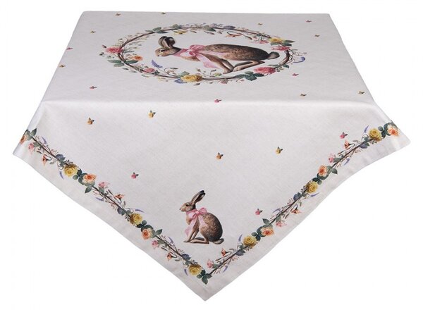 Obrus ​​zajac s kvetmi Easter Whispers Collection - 100*100 cm - Clayre & Eef