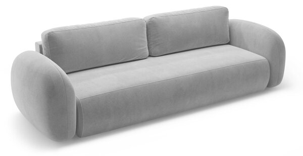 MUZZA Trojmiestna rozkladacia pohovka s úložným priestorom NALET 262 cm velvet sivá