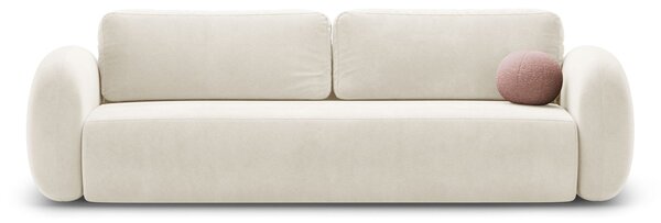 MUZZA Trojmiestna rozkladacia pohovka s úložným priestorom NALET 262 cm velvet krémová