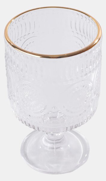 Sinsay - Sada pohárov s reliéfnym vzorom a zlatým okrajom 2 pack - clear