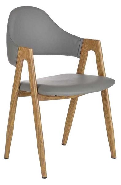 Jedálenská stolička Vilma, sivá / dub medový