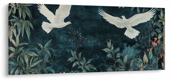 Obraz - Dve holubice (120x50 cm)