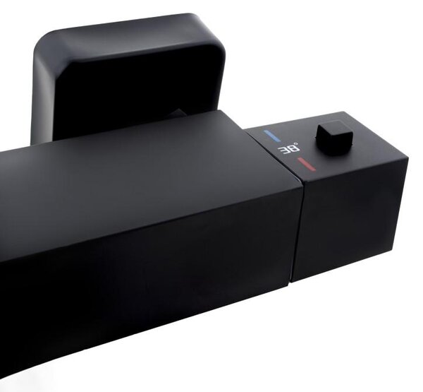 Erga Therm, nástenná sprchová termostatická batéria 150mm, čierna matná, ERG-YKA-BW.GB-THERM-BLK