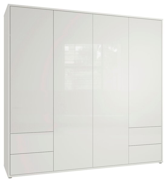 SKRIŇA S OTOČNÝMI DVERAMI, biela, biela s vysokým leskom, 224/214/60 cm Carryhome - Skrine, Online Only
