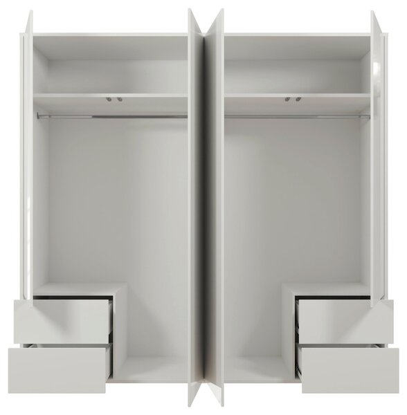 SKRIŇA S OTOČNÝMI DVERAMI, biela, biela s vysokým leskom, 224/214/60 cm Carryhome - Skrine, Online Only