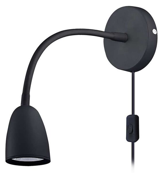 LED nástenná lampička WO54-B, čierna