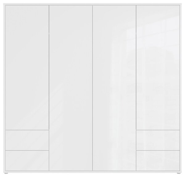 SKRIŇA S OTOČNÝMI DVERAMI, biela, biela s vysokým leskom, 224/214/60 cm Carryhome - Skrine, Online Only
