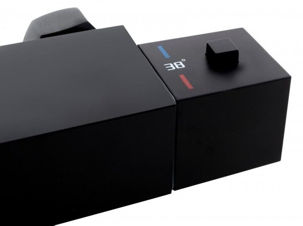 Erga Therm, nástenná sprchová termostatická batéria 150mm, čierna matná, ERG-YKA-BW.GB-THERM-BLK