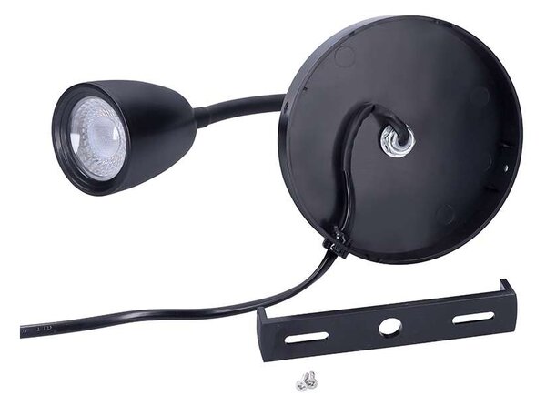 LED nástenná lampička WO54-B, čierna
