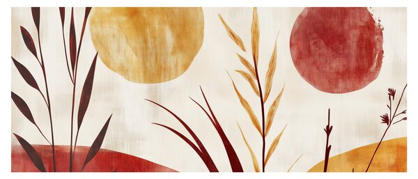 Obraz - Rastliny a kruhy (120x50 cm)