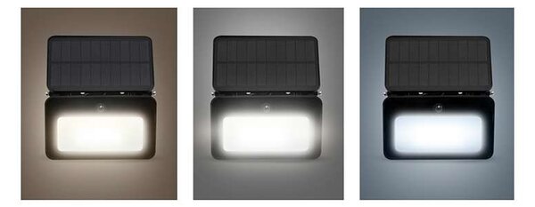 LED solárny reflektor so senzorom WL913, čierna