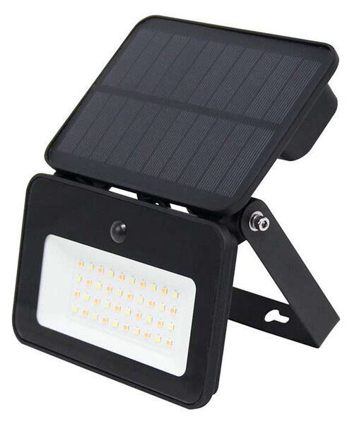 LED solárny reflektor so senzorom WL913, čierna