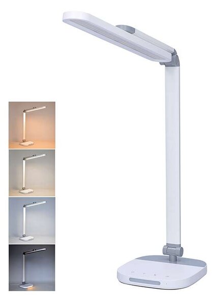 LED stolná lampička WO65 s nočným svetielkom, biela