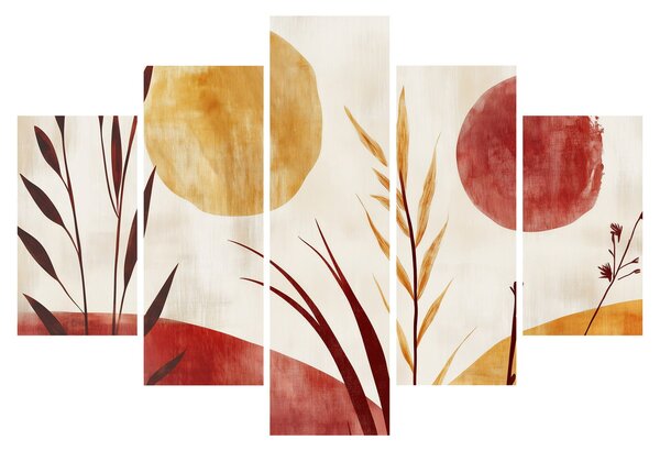 Obraz - Rastliny a kruhy (150x105 cm)