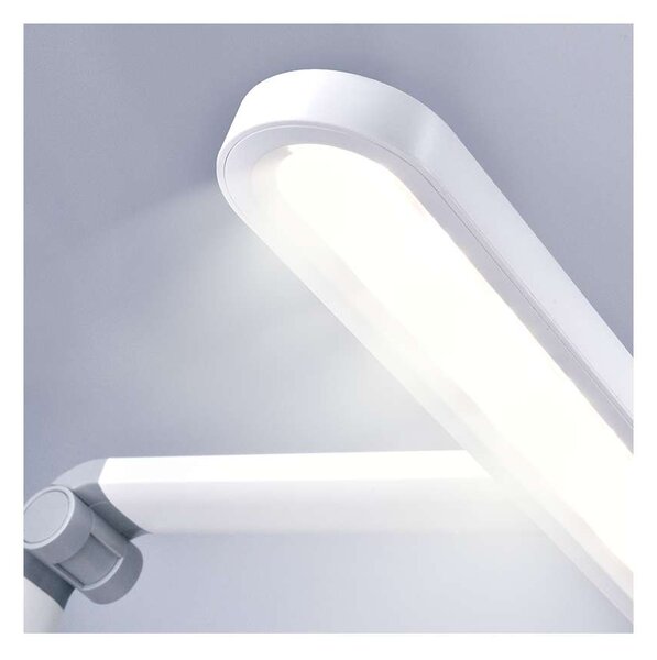 LED stolná lampička WO65 s nočným svetielkom, biela