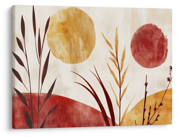 Obraz - Rastliny a kruhy (70x50 cm)