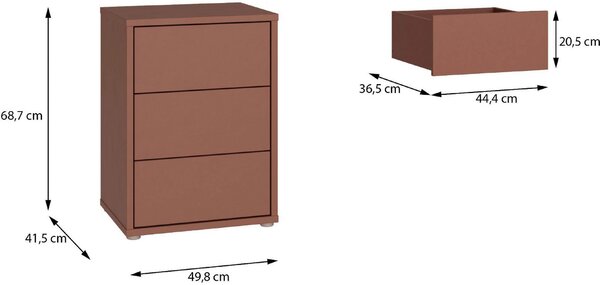 NOČNÝ STOLÍK, terakotová, 50/69/42 cm Carryhome - Online Only spálne, Online Only
