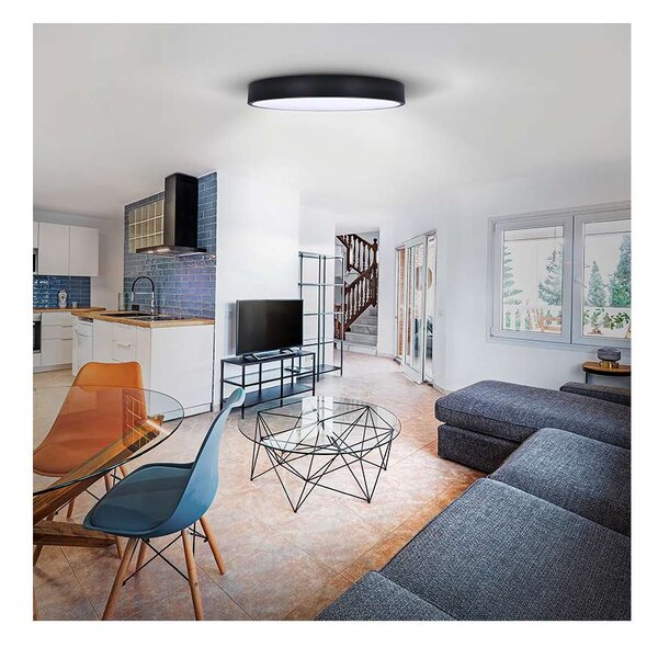 LED stropné svetlo Lecce nastaviteľné, 2900 lm - priemer 40 cm, čierna